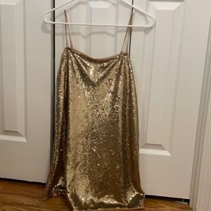 Free People sequin gold dress Size S